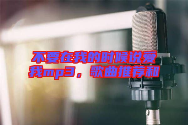 不要在我的時候說愛我mp3，歌曲推薦和