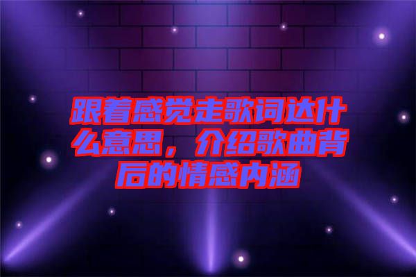 跟著感覺走歌詞達什么意思，介紹歌曲背后的情感內(nèi)涵