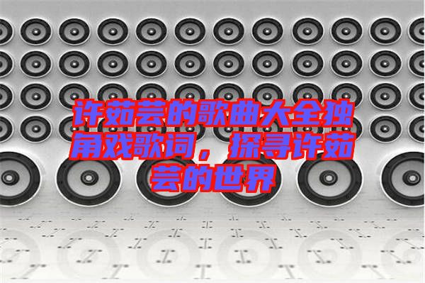 許茹蕓的歌曲大全獨角戲歌詞，探尋許茹蕓的世界