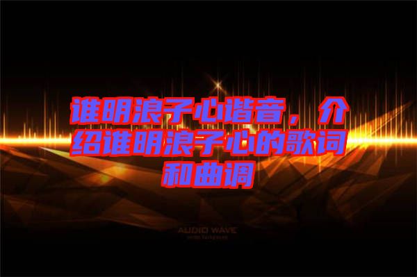 誰明浪子心諧音，介紹誰明浪子心的歌詞和曲調(diào)