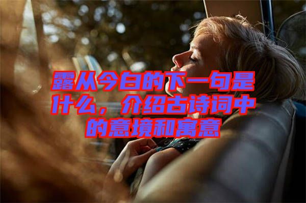 露從今白的下一句是什么，介紹古詩詞中的意境和寓意