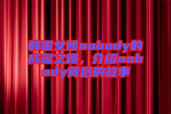 韓國女團nobody的成名之路，介紹nobody背后的故事