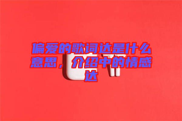 偏愛的歌詞達是什么意思，介紹中的情感達