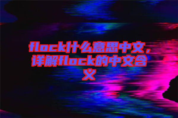 flock什么意思中文，詳解flock的中文含義