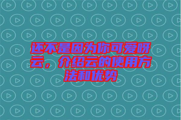 還不是因為你可愛呀云，介紹云的使用方法和優勢