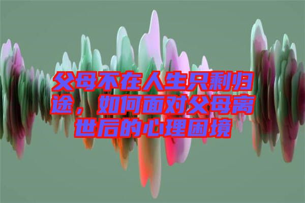 父母不在人生只剩歸途，如何面對父母離世后的心理困境