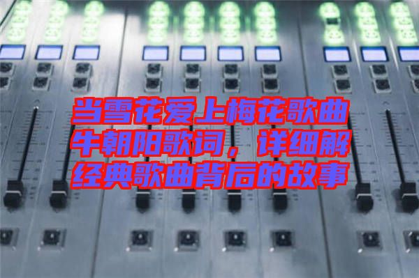 當雪花愛上梅花歌曲牛朝陽歌詞，詳細解經典歌曲背后的故事