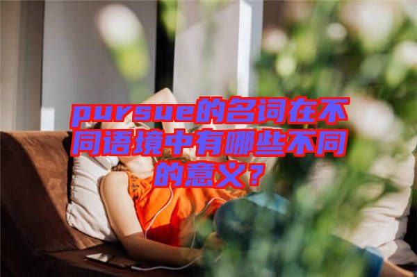 pursue的名詞在不同語境中有哪些不同的意義？