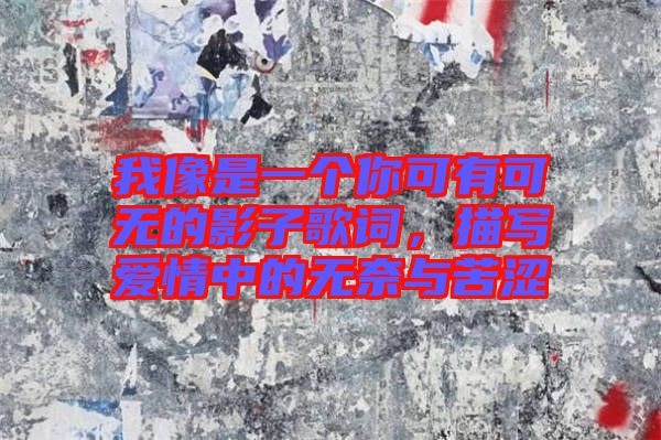 我像是一個你可有可無的影子歌詞，描寫愛情中的無奈與苦澀