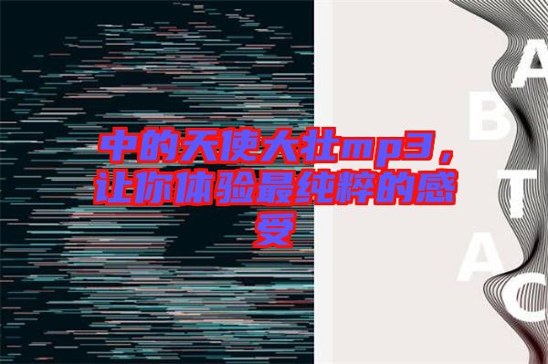 中的天使大壯mp3，讓你體驗(yàn)最純粹的感受