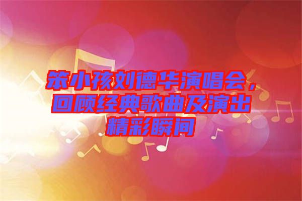 笨小孩劉德華演唱會，回顧經(jīng)典歌曲及演出精彩瞬間