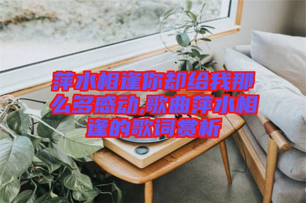 萍水相逢你卻給我那么多感動,歌曲萍水相逢的歌詞賞析