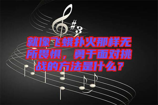 就像飛蛾撲火那樣無所畏懼，勇于面對挑戰的方法是什么？