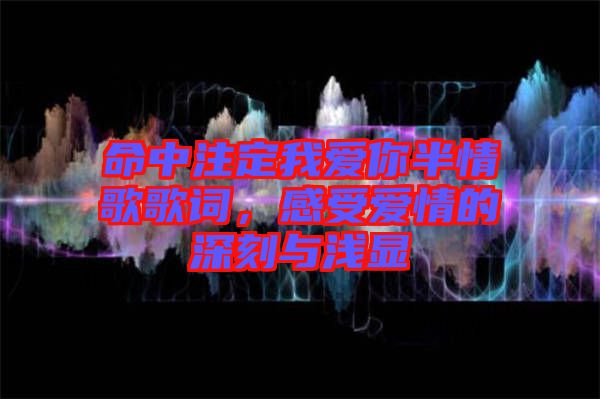 命中注定我愛你半情歌歌詞，感受愛情的深刻與淺顯