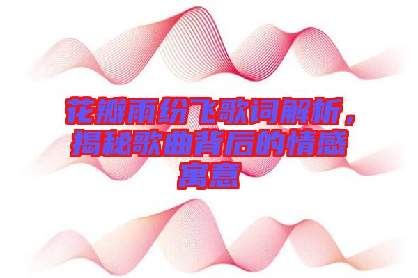 花瓣雨紛飛歌詞解析，揭秘歌曲背后的情感寓意