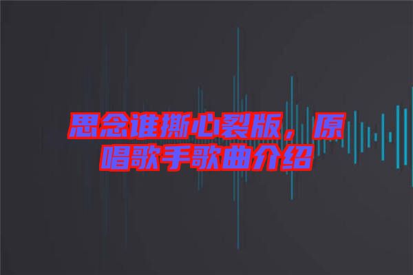 思念誰(shuí)撕心裂版，原唱歌手歌曲介紹