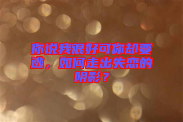 你說我很好可你卻要逃，如何走出失戀的陰影？