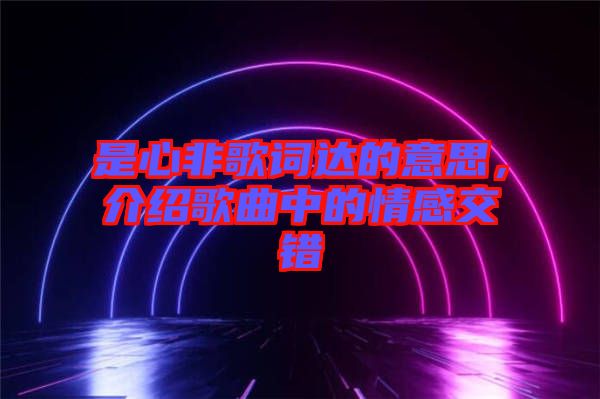 是心非歌詞達(dá)的意思，介紹歌曲中的情感交錯(cuò)