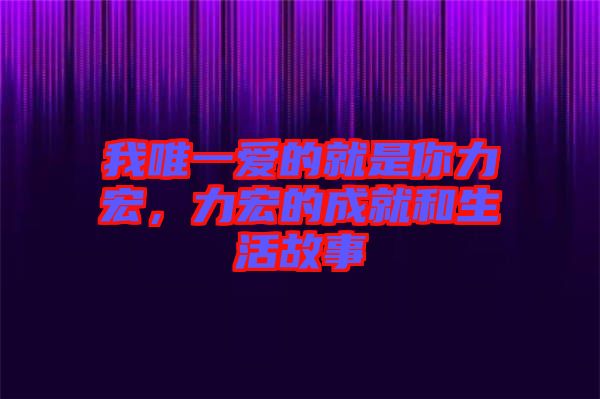 我唯一愛的就是你力宏，力宏的成就和生活故事