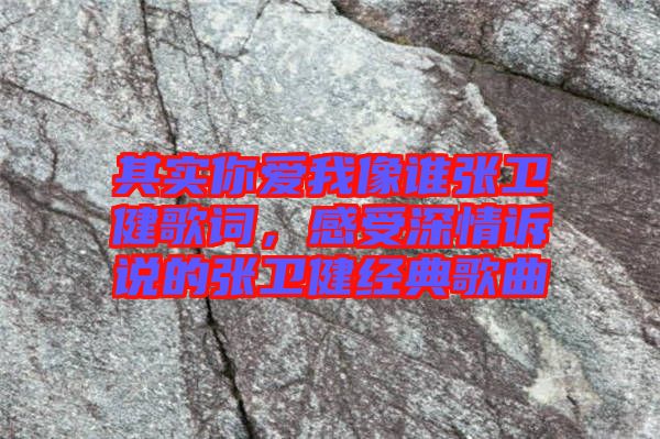 其實你愛我像誰張衛健歌詞，感受深情訴說的張衛健經典歌曲