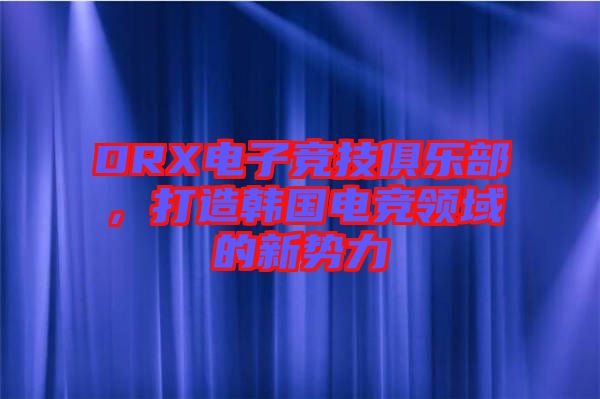 DRX電子競技俱樂部，打造韓國電競領域的新勢力