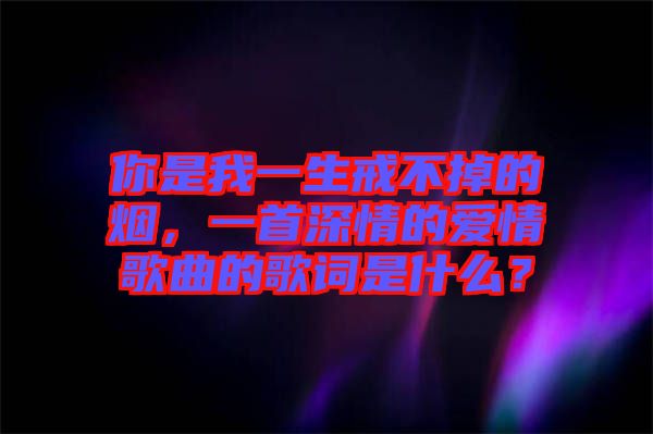 你是我一生戒不掉的煙，一首深情的愛情歌曲的歌詞是什么？