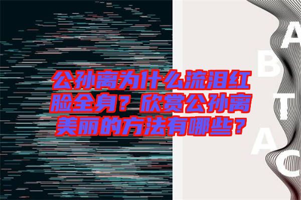 公孫離為什么流淚紅臉全身？欣賞公孫離美麗的方法有哪些？