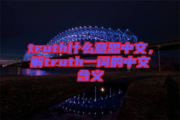 truth什么意思中文，解truth一詞的中文含義