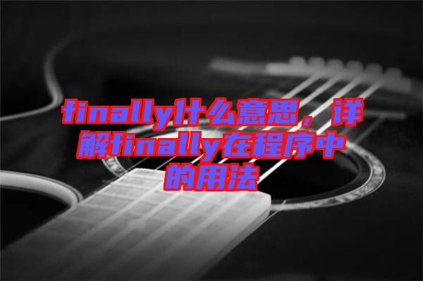 finally什么意思，詳解finally在程序中的用法