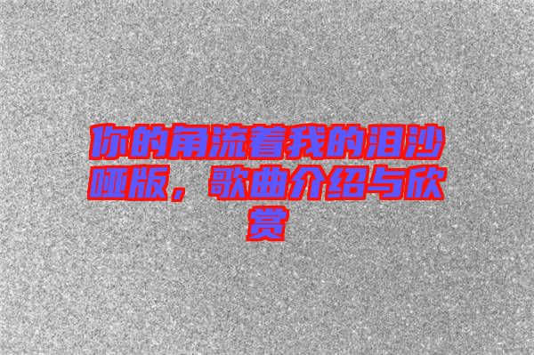 你的角流著我的淚沙啞版，歌曲介紹與欣賞