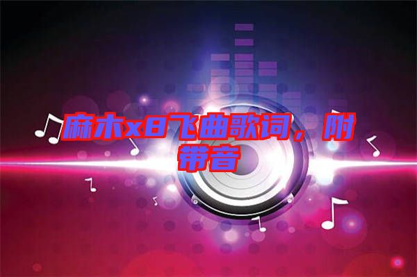 麻木x8飛曲歌詞，附帶音